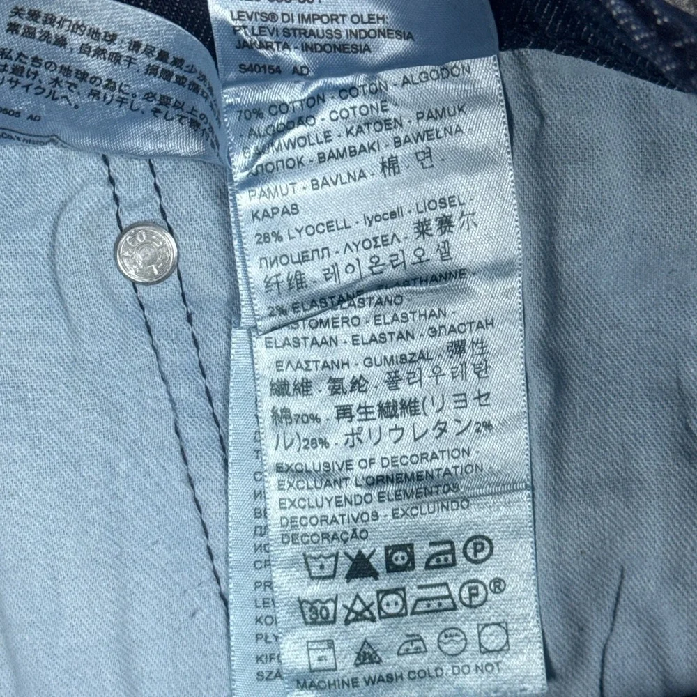 Levis 514 Jeans Mens 34x32 Blue Denim Straight Leg Stretch Denim Zip‎ Fly